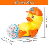 White Whale Dancing Duck Spinning Stunt Duck 360 Rotating DiscoBall Baby Crawling Toy Colorful Musical Sound & Light Toys for Kids Birthday Gift