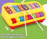 White Whale Kid's 2 in 1 Piano and Xylophone Educational Musical Instrument Plastci 8 Key Scales for Clear Tones with Music Cards Songbook ( Multicolor )