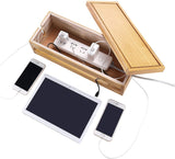 White Whale you think, we bring Cable Management Box Wooden Cord Organizer Box for Extension Cord Power Stripe Surge Protector Wire Management Concealer Organizer Cover Hider for Desktop Home