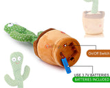 White Whale Dancing Cactus Talking Toy, Wriggle Singing Recording Repeat What You Say Funny Education Toys for Babies