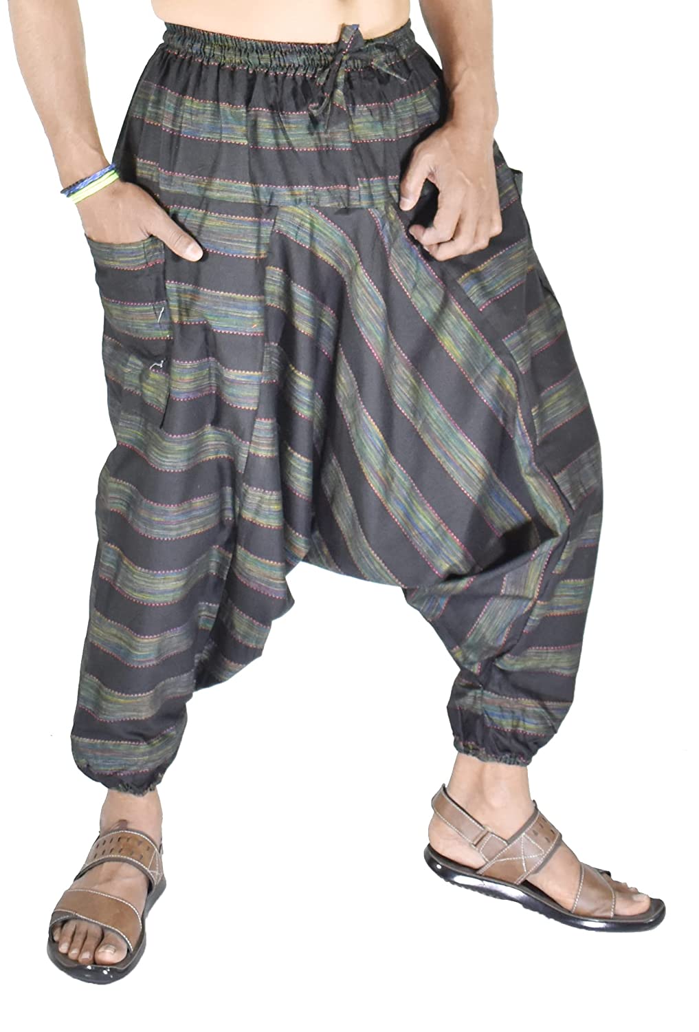 SKA Hippie Nepalese Striped Stonewashed Blockprint Patchwork Trousers  SKA  Clothing