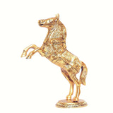 White Whale Golden Oxidized Jumping Horse Statue Showpiece for Vastu, Wealth & Decorative for Home,Office,Living Room Gift for Friends,Wedding,Relatives.
