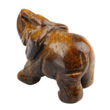 Whitewhale Healing Crystal Guardian Tiger's Eye Elephant Pocket Stone Figurines Carved Gemstone