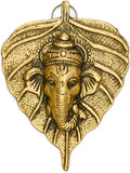 White Whale Ganesha Face on Metal Leaf - Ganesh Wall Hanging - Wall Decor - Showpiece - Ganesha Figurine