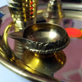 White Whale Indian Special Brass Pooja Thali Set for Pooja Decorative Complete Occasional