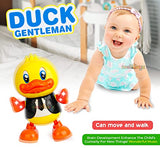 White Whale Musical Toys Cute Dancing Gentleman Duck Musical Lighting Doll Interactive Kids Early Educational Battery Operated Toys for Kids (Pack of 1)