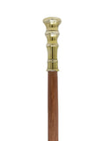 White Whale Knob Shape Walking Stick - Men Derby Canes and Wooden Walking Stick for Men and Women - 37" Brown Ebony Brass Handle in Golden Tone Natural Wood Unisex Cane