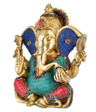 White Whale Brass Lord Ganesha Statue Idol Home Decor Figurine (11 Inches)