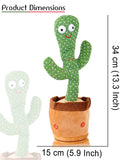 White Whale Dancing Cactus Talking Toy, Wriggle Singing Recording Repeat What You Say Funny Education Toys for Babies