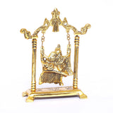 White Whale Radha Krishna on Swing jhula Metal Statue Gold Plated Decor Your Home,Office & Radha Krishna Murti,Showpiece Figurines,Religious Idol Gift Article.