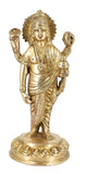 White Whale Brass Dhanmantri Hindu God Lord Vishnu Bhagwan Lord Vishnu Idol Statue Murti