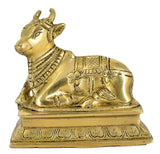 White Whale Brass Shiva Nandi Statue | Murti for Home Decoration | Office Décor