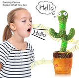 White Whale Dancing Cactus Talking Toy, Wriggle Singing Recording Repeat What You Say Funny Education Toys for Babies