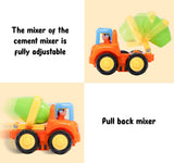 White Whale Unbreakable Automobile 2 pcs Dumper Truck, Cement Mixer Construction car Set Toy for Kids (2 Construction Machine)