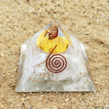 White Whale Reiki Healing Crystal Energy Generator Pyramid The Flower Of Life Symbol Orgonite Energy Generator Stone