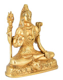 White Whale Brass Metal Lord Shiva Shankar Idol  Bhole Nath Bhagwan Murti Office Home Decor Showpiece Statue