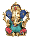 White Whale Brass Lord Ganesha Statue Idol Home Decor Figurine (11 Inches)