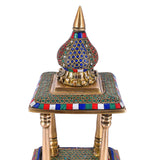 Whitewhale Brass Temple Pooja Mandir for Living Room Pooja Decoration Religious Home Decor