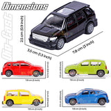 White Whale Diecast Mini Pullback Metal Racing Car Set Crawling Vehicle Toy for Kids - Set of 5 (Multicolor)
