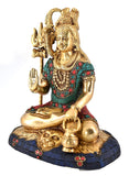 White Whale Brass Lord Shiva Statue Idol Home Decor Figurine