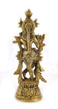 White Whale Lord Krishna Brass Statue Religious Strength God Sculpture Idol