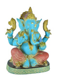 White Whale Antique colorful Ganesh Statue , Brass Ganesha Idol,Lord Ganesha Statue, Ganesha Statue, Brass Elephant God, Good Luck God, Vinayaka Statue