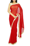 Whitewhale Bollywood Plain Georgette Saree Traditional Party/Wedding Wear