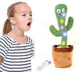 White Whale Dancing Cactus Talking Toy, Wriggle Singing Recording Repeat What You Say Funny Education Toys for Babies