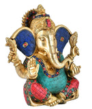 White Whale Brass Lord Ganesha Statue Idol Home Decor Figurine (11 Inches)