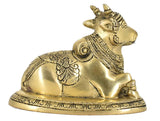 White Whale Brass Shiva Nandi Statue | Murti for Home Decoration | Office Décor