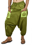 Whitewhale Mens Womens Cotton Pockets Harem Yoga Baggy Genie Hippie Pants