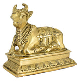 White Whale Brass Shiva Nandi Statue | Murti for Home Decoration | Office Décor