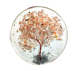 White Whale Gemstone Rock Crystal Round Tree Coaster Healing Reiki FENG Shui Gift Spiritual Luck