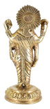 White Whale Brass Dhanmantri Hindu God Lord Vishnu Bhagwan Lord Vishnu Idol Statue Murti