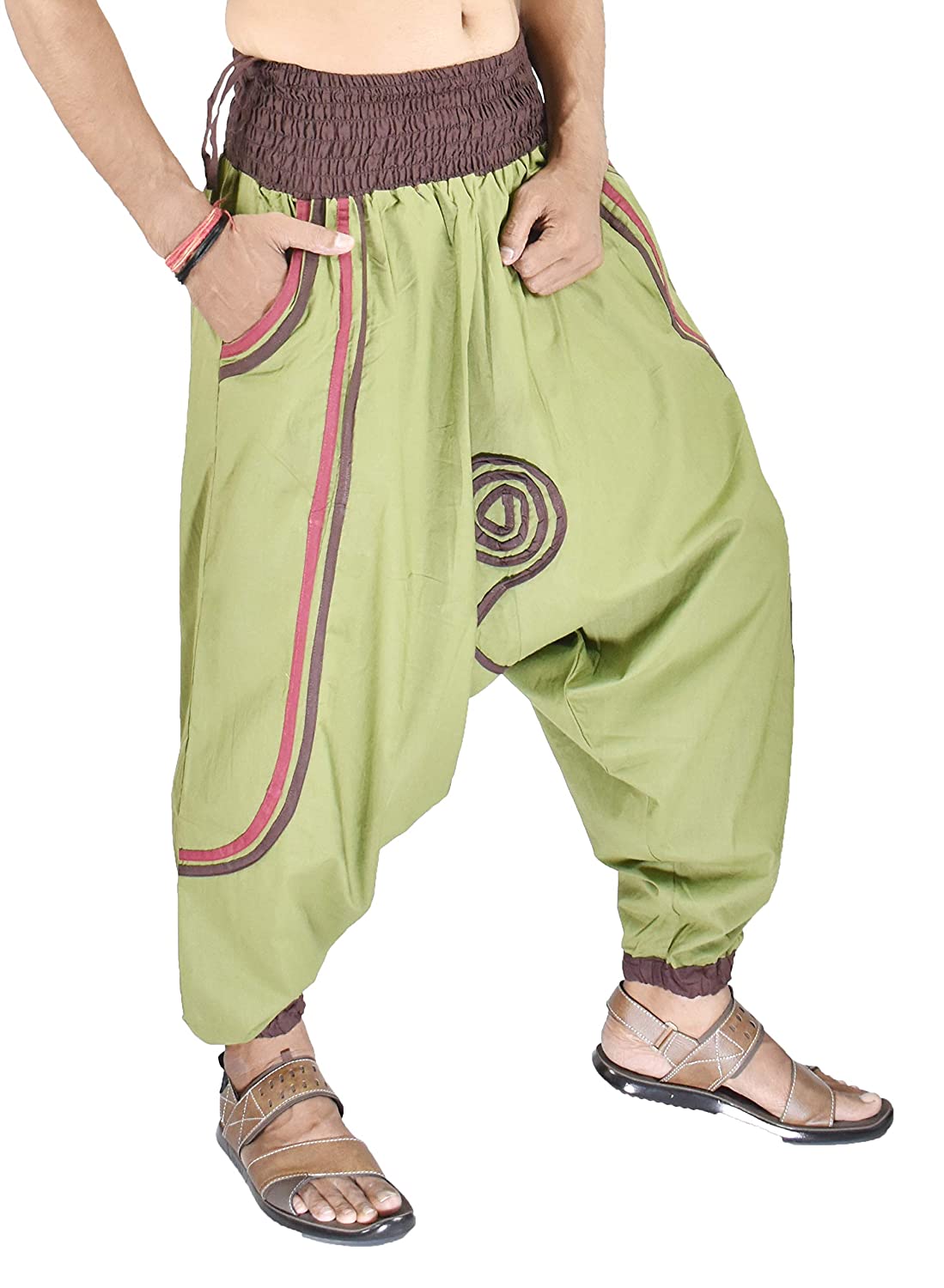 Men Harem Yoga Pants Hippie Gypsy Baggy Alibaba Aladdin Loose Casual  Trousers | eBay