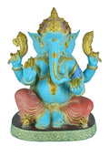 White Whale Antique colorful Ganesh Statue , Brass Ganesha Idol,Lord Ganesha Statue, Ganesha Statue, Brass Elephant God, Good Luck God, Vinayaka Statue