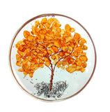 White Whale Gemstone Rock Crystal Round Tree Coaster Healing Reiki FENG Shui Gift Spiritual Luck