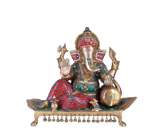 White Whale Ganesha Statue, Sitting Lord Ganesha Idol on Lotus, Ganapati, Vinayaka. Hindu Elephant God & Good Luck Gift for New Beginnings