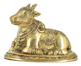 White Whale Brass Shiva Nandi Statue | Murti for Home Decoration | Office Décor