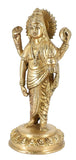 White Whale Brass Dhanmantri Hindu God Lord Vishnu Bhagwan Lord Vishnu Idol Statue Murti