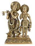 White Whale Brass Radha Krishna Idol Statue Home Decor Figurine