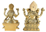 White Whale Brass Laxmi Ganesh Set Idol Showpiece - Brass Gold Finish Lakshmi Ganesha Idols Statue for Diwali Gifts Puja Home Decor Figurine