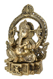 White Whale Lord Ganesh Murti Ganesha Idol Ganpati Bhagwan Brass Statue for Home Decoration Showpiece