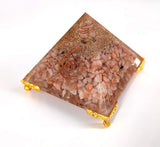 White Whale Orgone Pyramid Energy Generator Reiki Healing Crystal Chakra With Gold Stand Feng Shui Pyramid