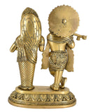 White Whale Brass Radha Krishna Idol Statue Home Decor Figurine