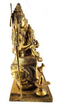 White Whale Shiva Parvati Ganesh Idol Shiv Parivar Brass Murti  Statue Sculpture - Large