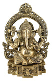 White Whale Lord Ganesh Murti Ganesha Idol Ganpati Bhagwan Brass Statue for Home Decoration Showpiece