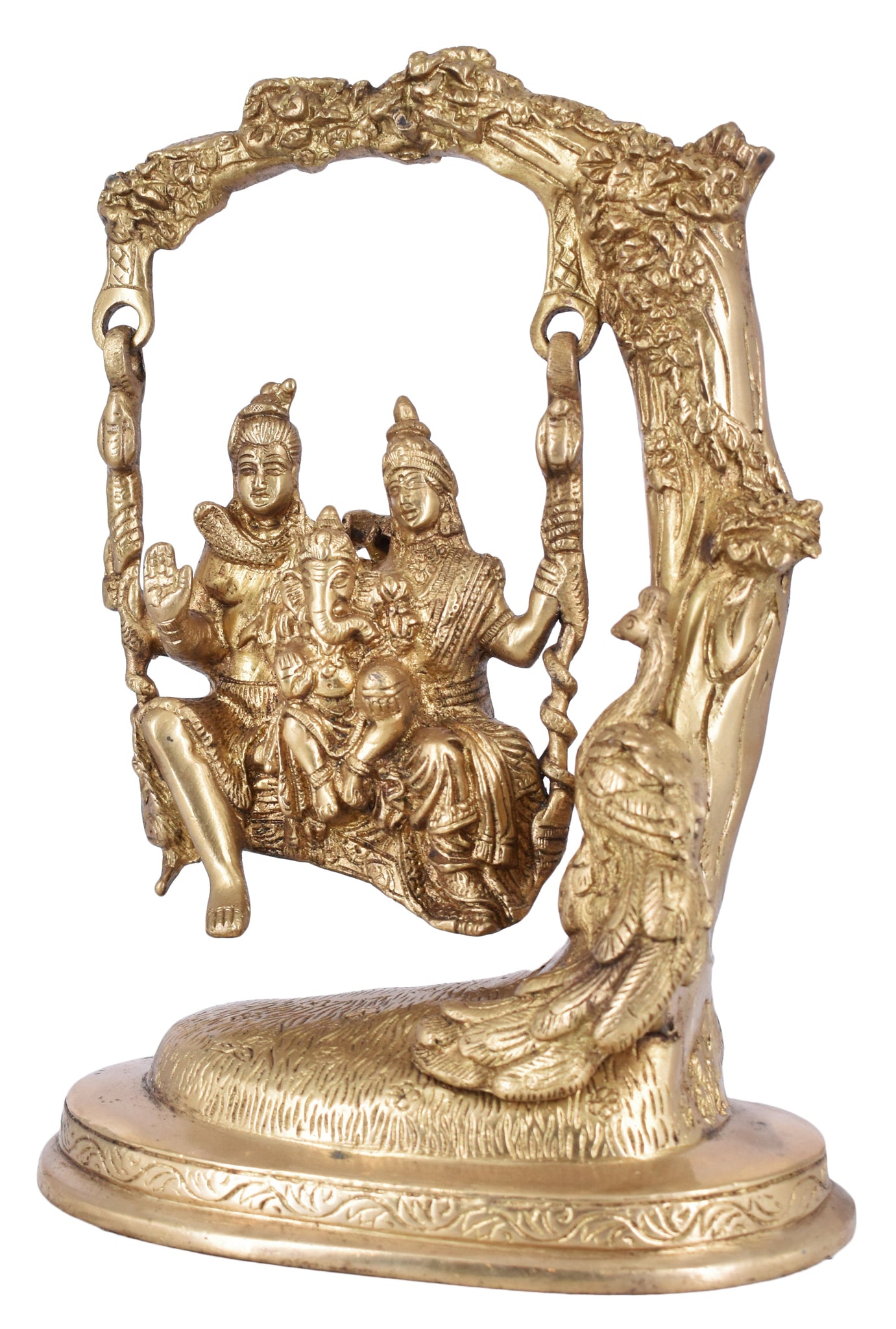 Large Brass Bronze Statue of Lord Shiva - Antique Finish Shiv Idol - Hindu  God of Trinity - 10 Inches Tall