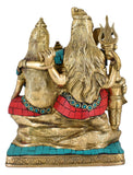 White Whale Brass Lord Shiva Family Statue Religious Shiv Parivar Ganesha Parvati Kartik Idol Figurine