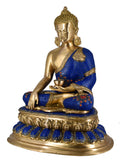 White Whale Brass Buddha Statue Astmangal Buddhism Idol feng Shui Home Decorative Showpiece - Large